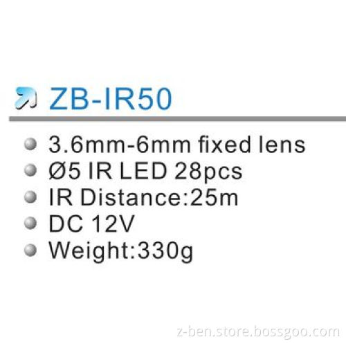 Weather-proof IR Camera with 700TVL Resolution, 12V DC Power Supply and 28-piece LED Quantity